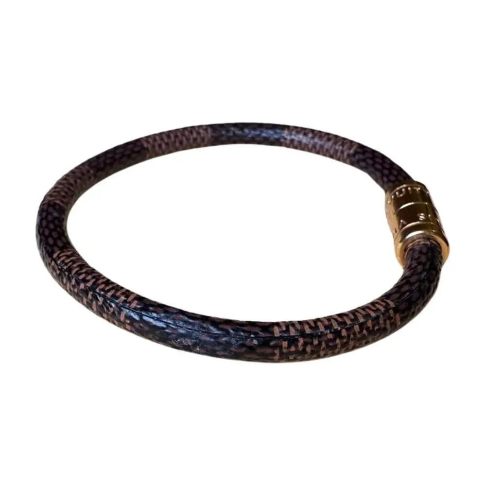 Louis Vuitton Damier Ebene Leather Bracelet